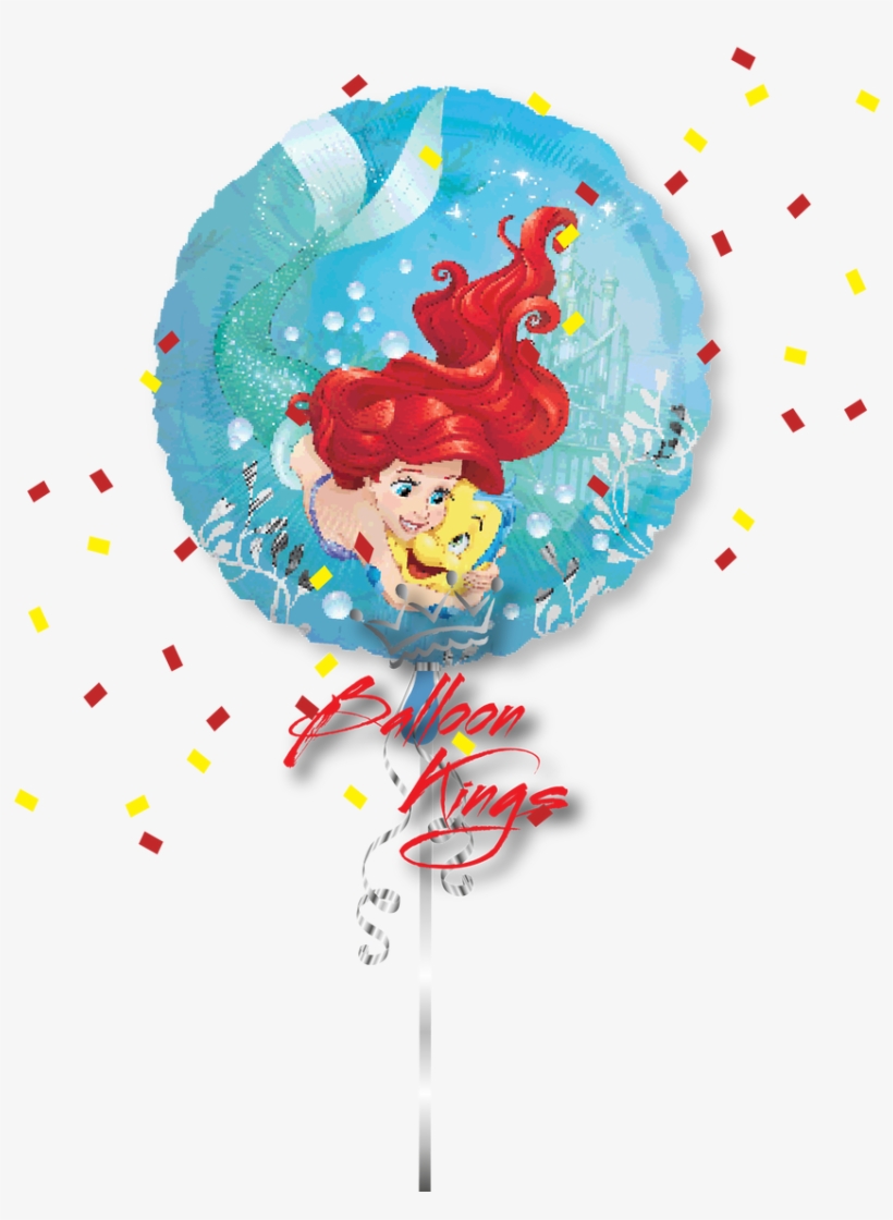 Little Mermaid Ariel Round - Little Mermaid Ariel Dream Big Foil Balloon 45cm, transparent png