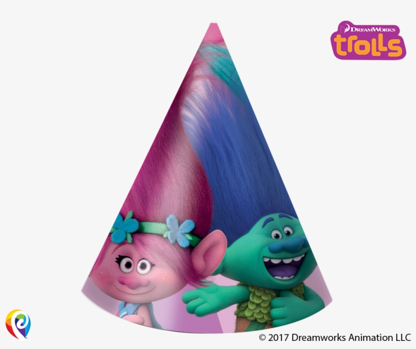 Trolls Party Cone Hats Pack Of - Dreamworks Trolls Birthday Party Decorations Banner, transparent png