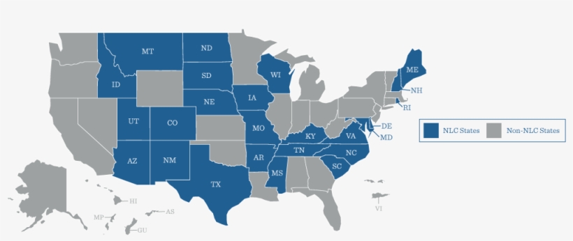 Map Of The United States That Highlights Nursing Compact - Compact Nursing States 2017, transparent png