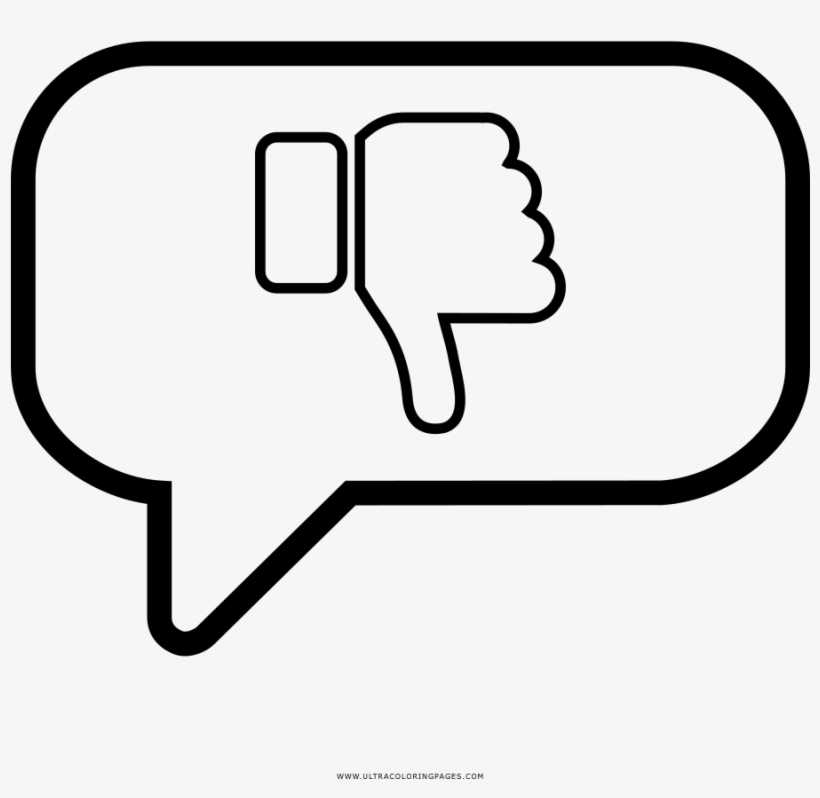 Thumbs Down Coloring Page - Diagram, transparent png