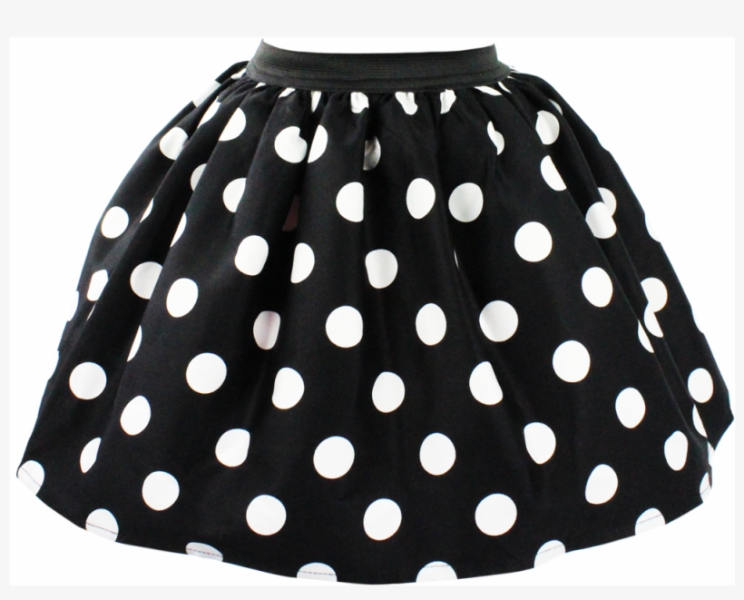 Kid's Hemet Polka Dot Skirt Black/white, transparent png