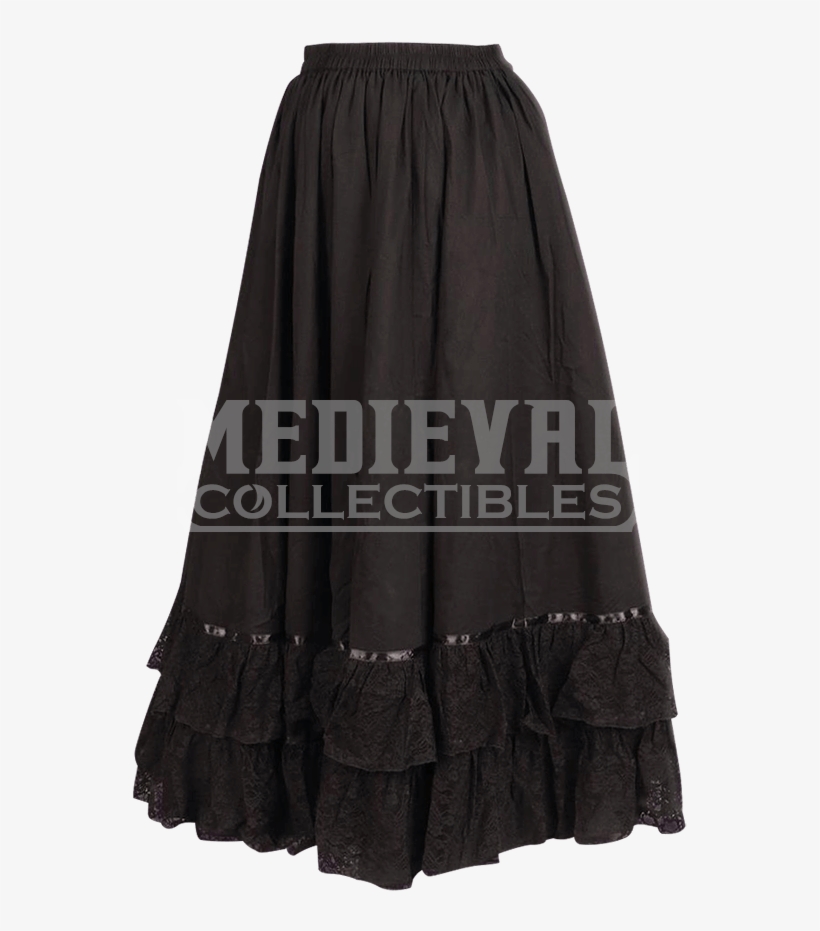 Spanish Noblewoman Reversible Parlor Skirt - Black Leather Vest Medieval, transparent png