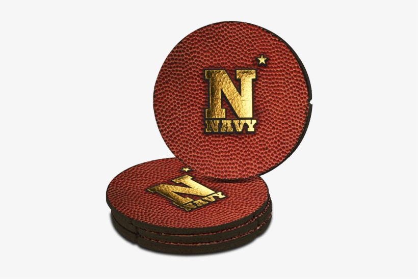 Navy Football Leather Coaster - Oiseau Bleu Sur Fond Jaune, transparent png