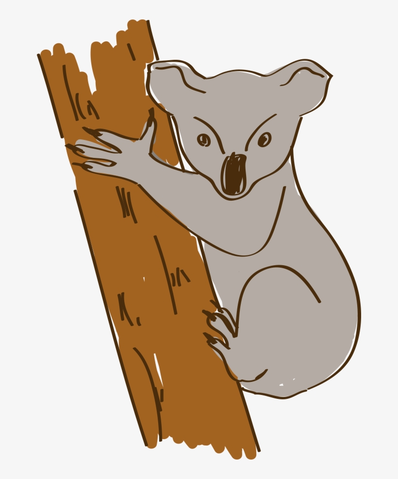 Clipart Download Koala Cartoon Hand Painted - Coala Desenho, transparent png