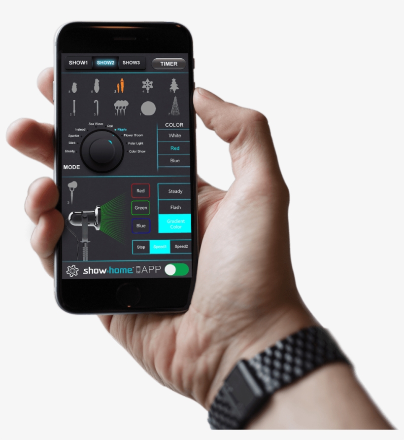 Open The App And Start Your Light Show - Handhold, transparent png