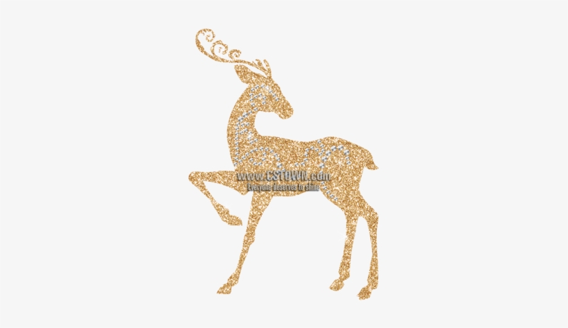 Fairy Deer Gold Glitter Hot Fix Transfer Design For - Silhouette, transparent png