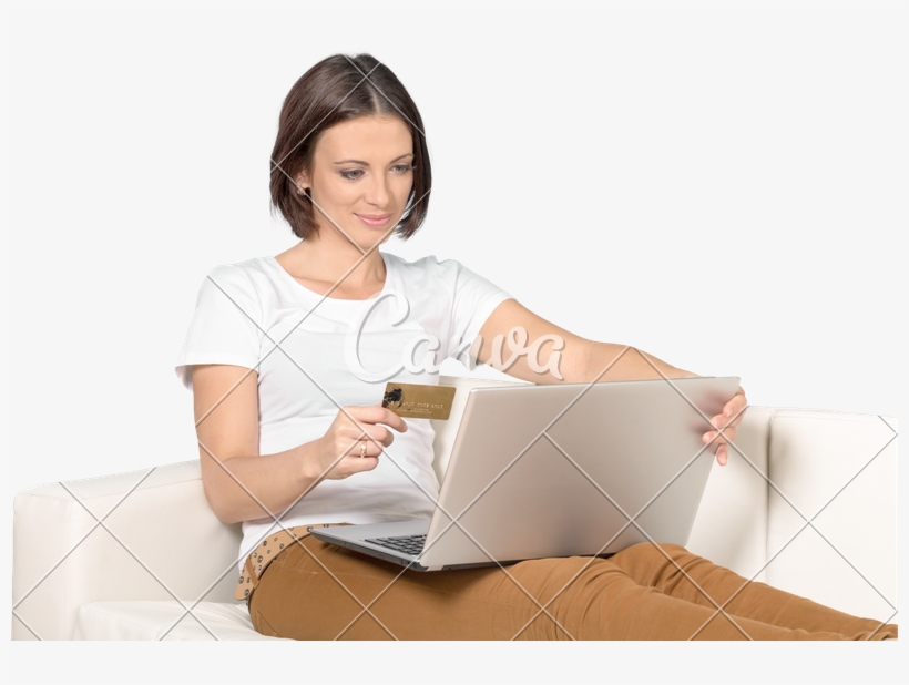 Girl Sitting On Couch - Sitting, transparent png