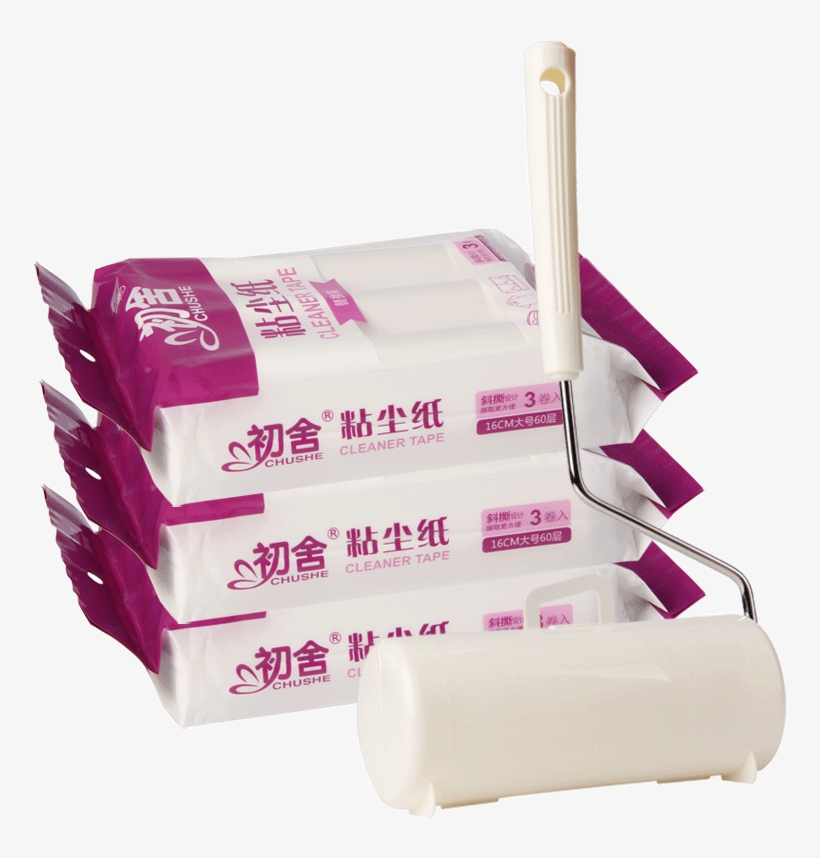 16cm Large Sticky Hair 9 Roll Sticky Paper Tearable - Paper, transparent png