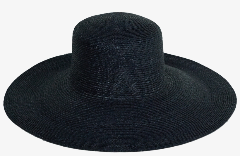 Wide Brim Flat Top In Black Straw - Costume Hat, transparent png