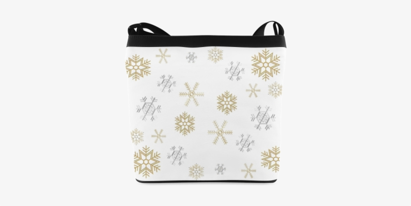 Silver And Gold Snowflakes On A White Background 2 - Handbag, transparent png