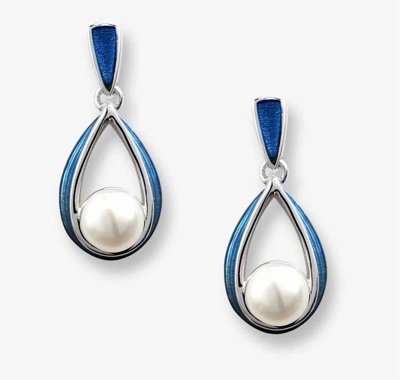 Nicole Barr Designs Sterling Silver Ribbon Stud Earrings-blue - Blue Ribbon Stud Earrings - Sterling Silver, transparent png
