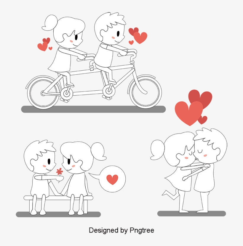 Love Couple, Hand Painted Couple, Couple In Love, Creative - Love, transparent png
