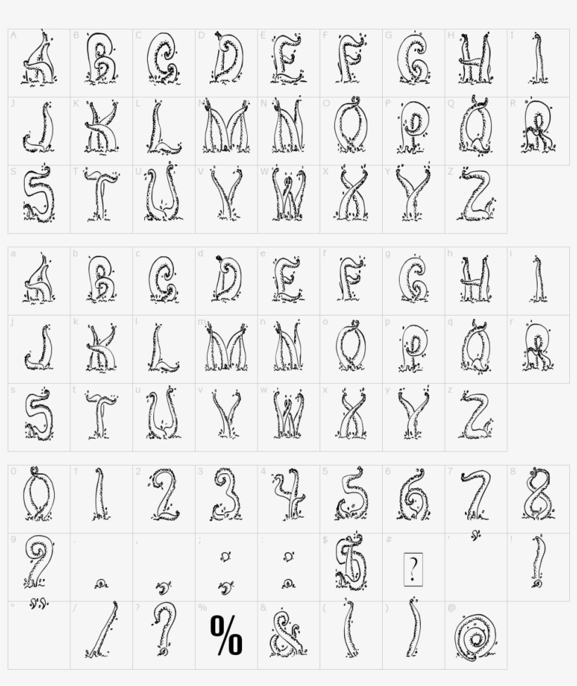 Tentacles Font - Number, transparent png