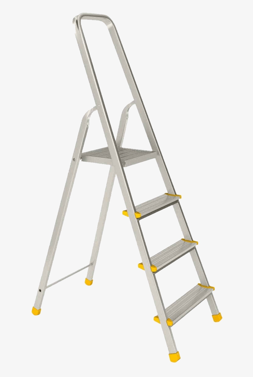 Double Aluminium Ladder Transparent Png Sticker - Ladder Platform Alum Alloy 0.9 Mtr, transparent png