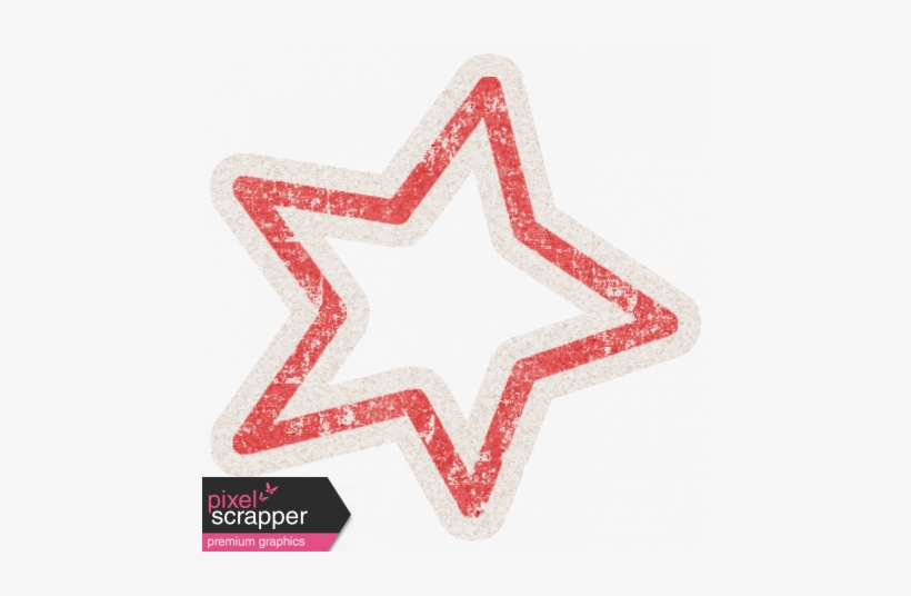 Lil Monster Red Star Outline Sticker - Bedankt Het Ga Je Goed, transparent png