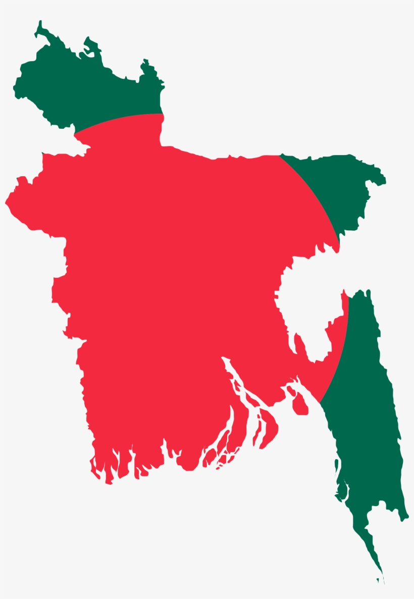 Flag-map Of Bangladesh - Bangladesh Flag Map Png, transparent png