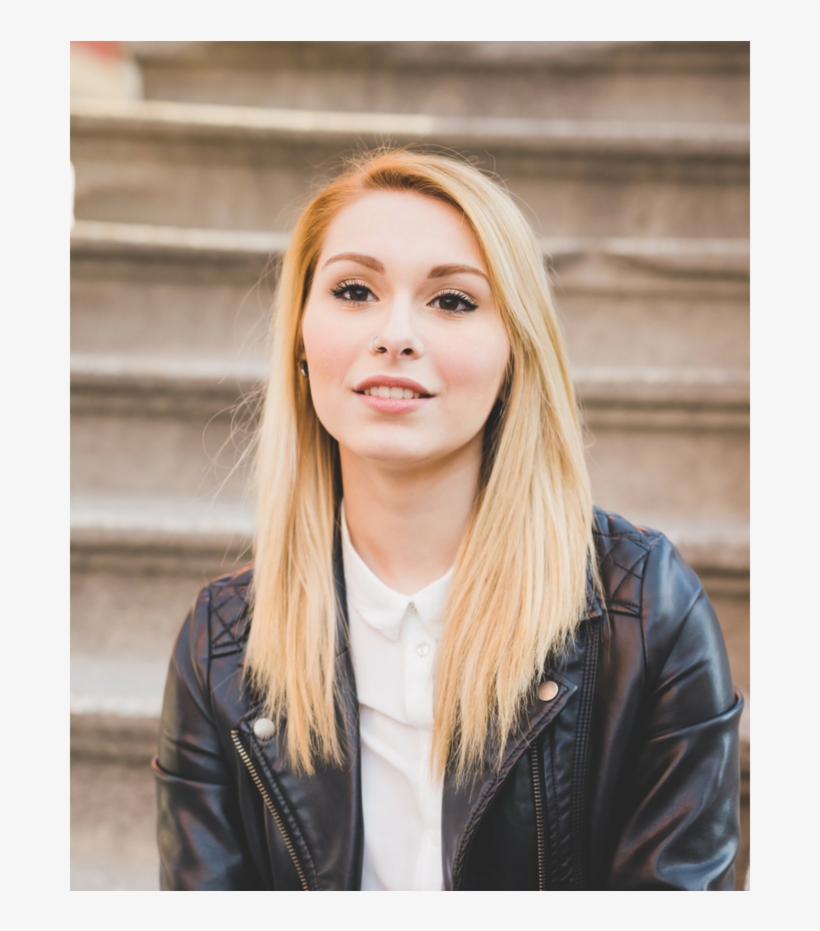 Human Hair Blonde Wig - Leather Jacket, transparent png