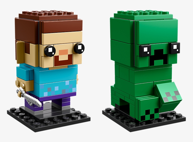 Steve & Creeper - Lego 41612, transparent png