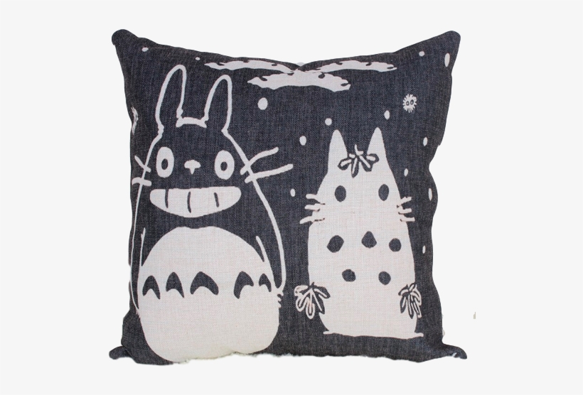 Totoro Kussen Zwart Custom Cover - Throw Pillow, transparent png