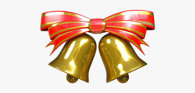 Bell And Red Bow - Fiocco Rosso Natalizio, transparent png