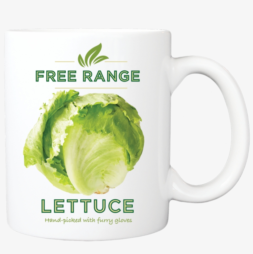 Free Range Lettuce Coffee Mug - Leaf Lettuce, transparent png