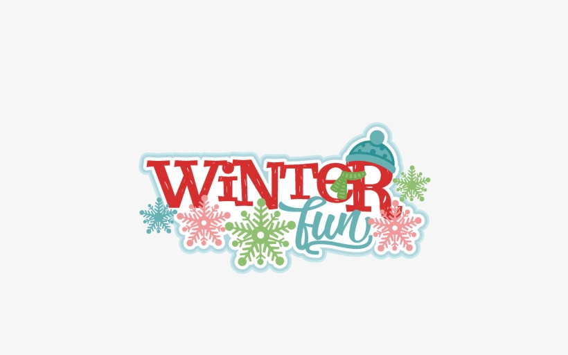 Winter Fun Title Svg Scrapbook Cut File Cute Clipart - Winter Cute Clipart Png, transparent png