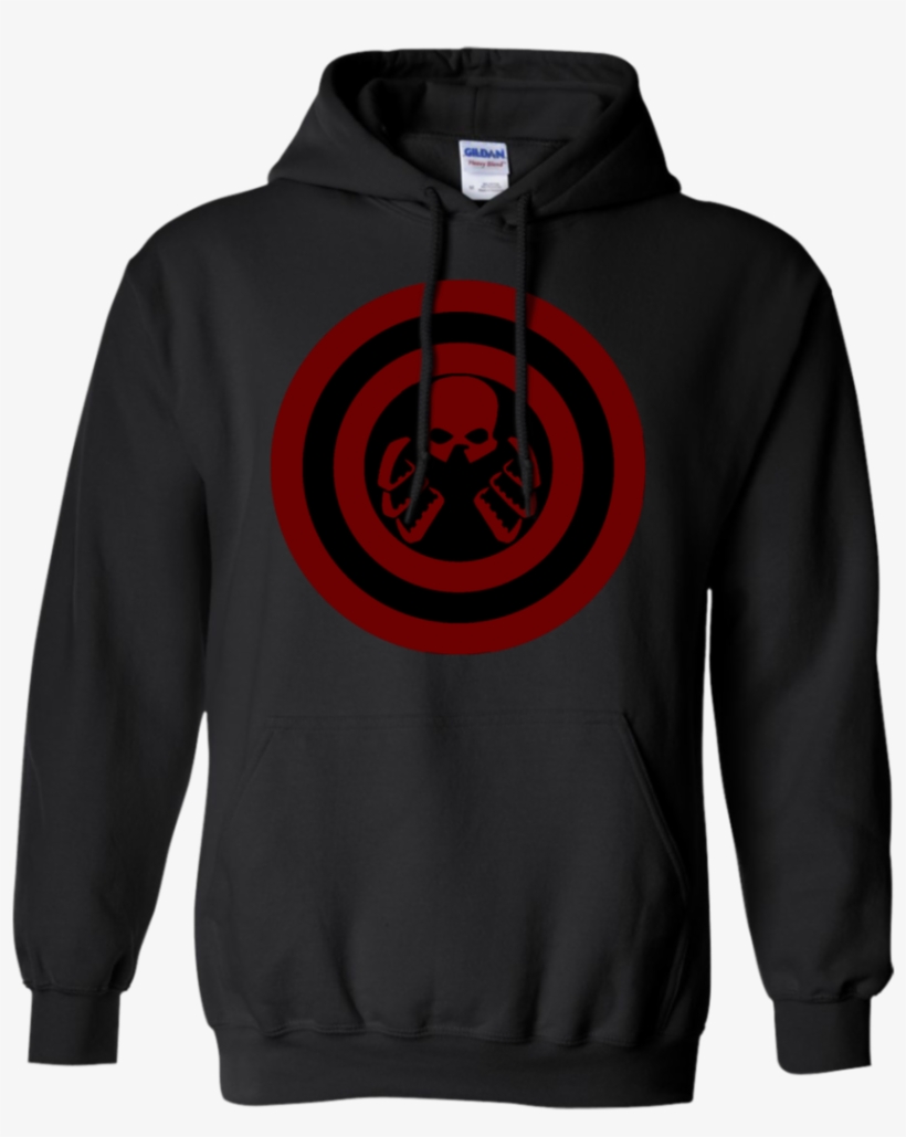 Captain America Hydra Shield Captain America Shield - Stranger Things Black Hoodie, transparent png
