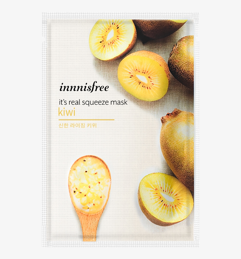 Innisfree It's Real Squeeze Mask Kiwi (5ea) [20ml], transparent png