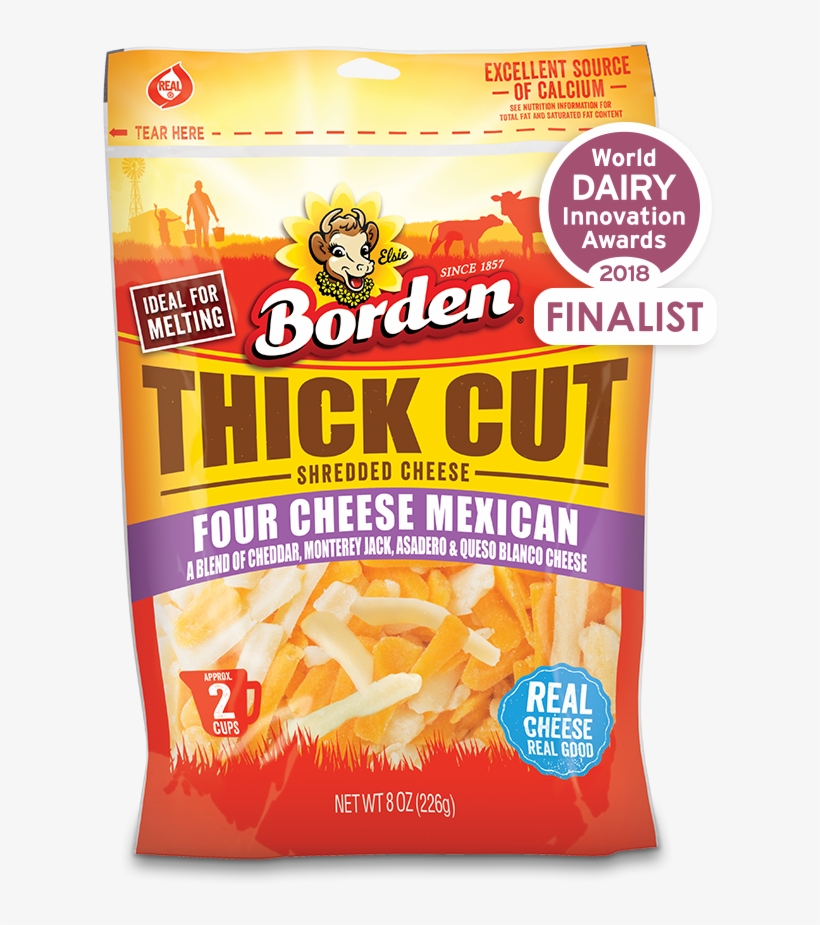 Pkg Net Wt 8oz - Thick Cut Shredded Cheese, transparent png