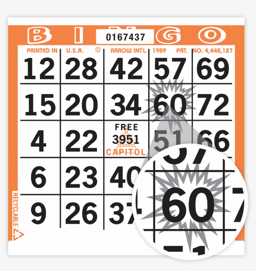 Each Bingo Face Has A Starburst Randomly Printed On - 1 On Yellow Unimax Bingo Paper Game Cards - 4 Inch, transparent png