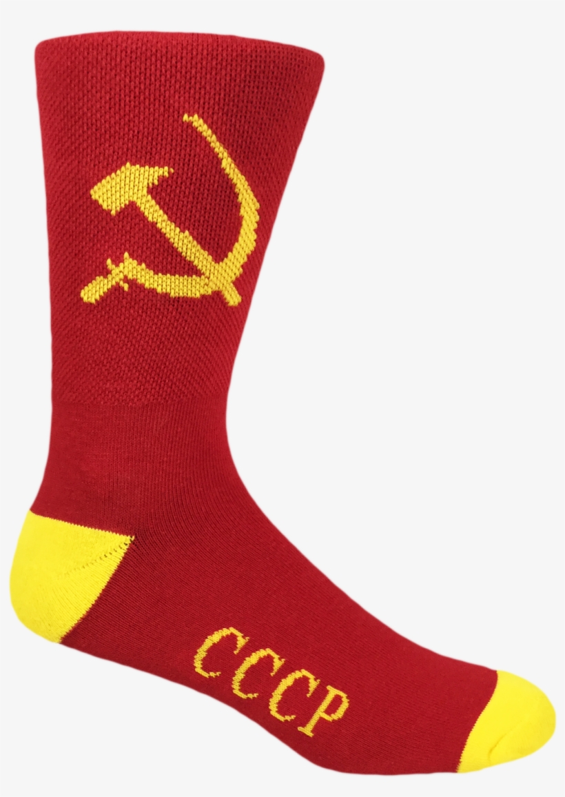 Red And Yellow Cccp Soviet Hammer And Sickle - Sock, transparent png