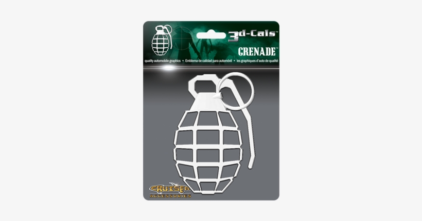 3d-cals Grenade, Chrome - 3d-cal Grenade Vehicle Decal Chrome Plated Plastic, transparent png