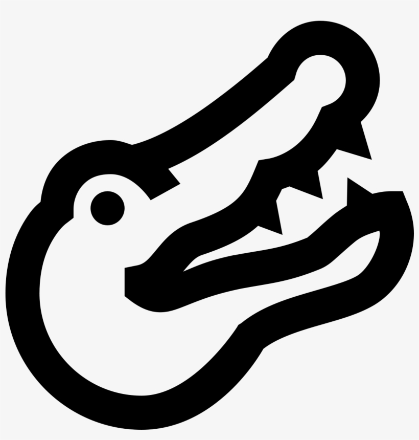A Drawing Of A Alligator Head - Alligator Icon, transparent png