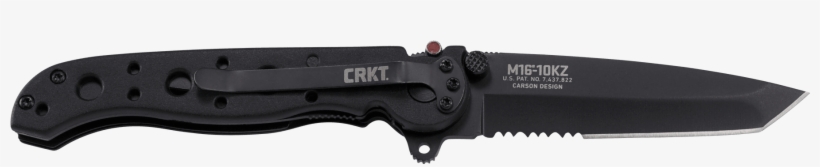10kz Tanto Black With Triple Point™ Serrations - Crkt M16-10 Edc Black Nylon Handle Autolawks Combo, transparent png