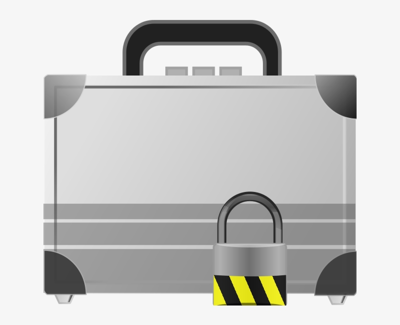 Silver-briefcase - Silver, transparent png