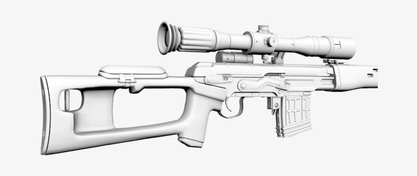 Svd Dragunov Sniper Rifle Model 3d Model Low-poly Max - Trigger, transparent png