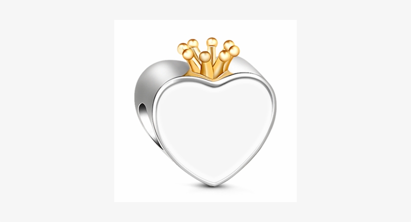 "happy Crown" Gold Plated Crown Heart Design Engravable - Charm Bracelet, transparent png