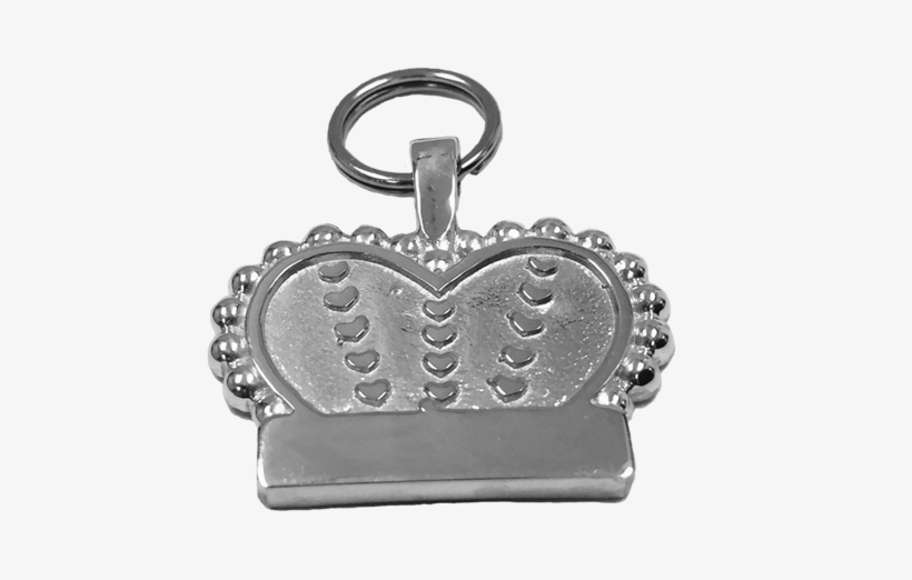 Medium Crown & Heart Tag Sterling Silver - Pet Tag, transparent png