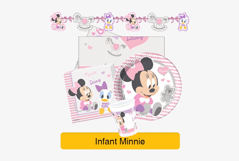 Minnie Mouse Party Supplies - 8 Disney Infant Minnie Mouse Baby Party Paper Plates, transparent png