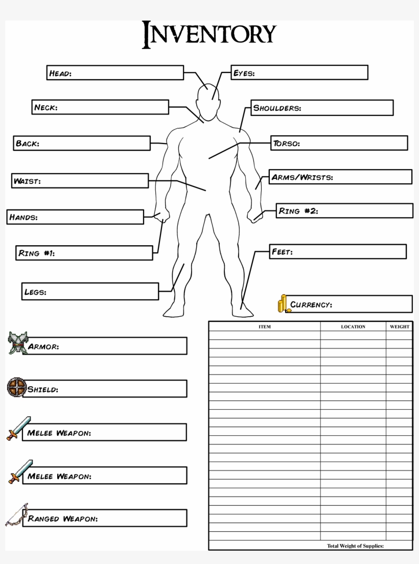 D20 Outline Png Clip Transparent Library - Dnd 5e Equipment Sheet, transparent png