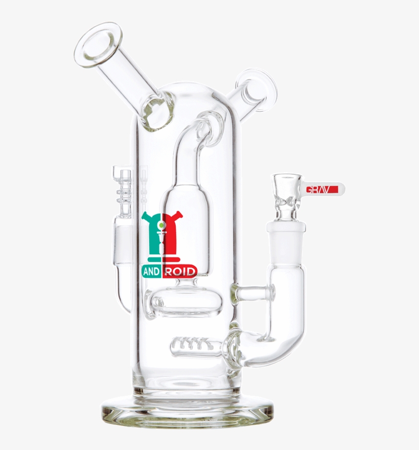 Grav Labs 8" Android Flare Stemless Water Pipe Bong - Grav Labs Android, transparent png