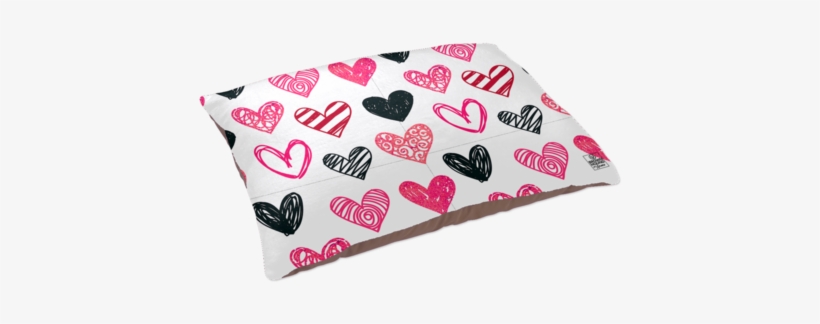 Hand Drawn Hearts Dog Bed - Snack Cake, transparent png