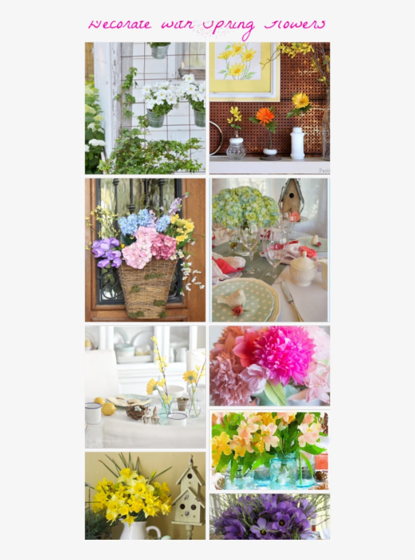 Labeled 40 Ways To Decorate With Spring Flowers Favorite - Bouquet, transparent png