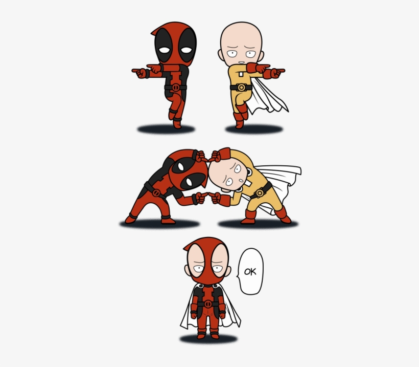 Deadpool Fuses With Saitama - T Shirt One Punch Man Deadpool, transparent png