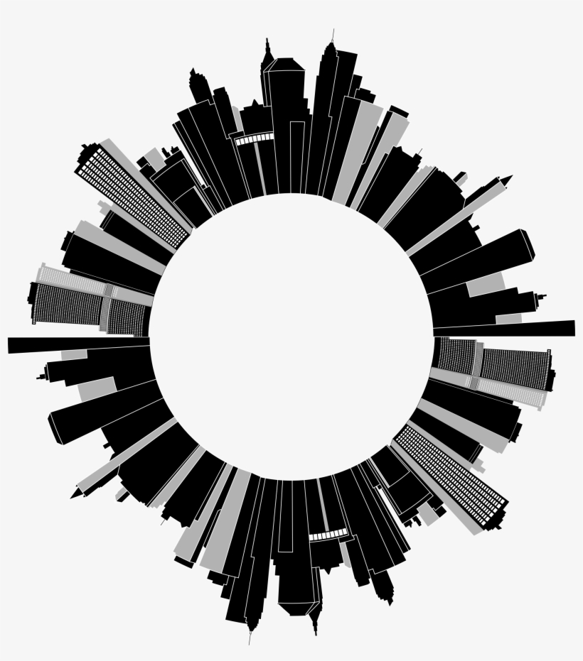 This Free Icons Png Design Of Cityscape Skyline Radial - Round Cityscape, transparent png