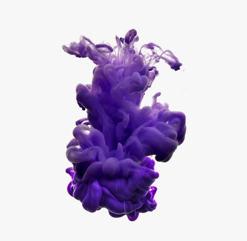 Violet Smoke Png Image - Photograph Of A Purple Ink Cloud In Clear Water Apple, transparent png