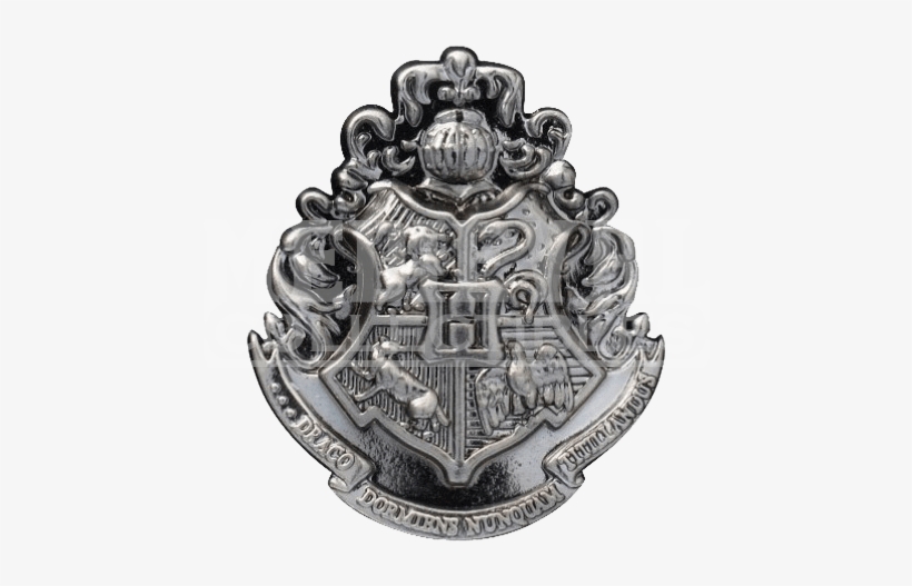 Hogwarts School Crest Lapel Pin - Harry Potter Hogwarts School Crest Logo Pewter Metal, transparent png