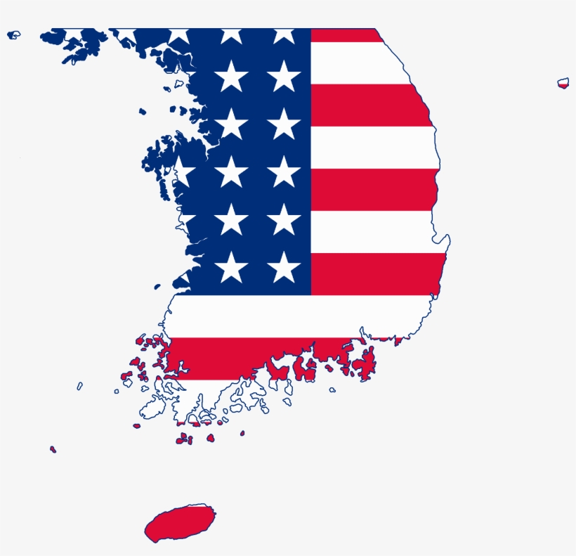 Flag Map Of United States Military Government Of Korea - United States Of Korea, transparent png