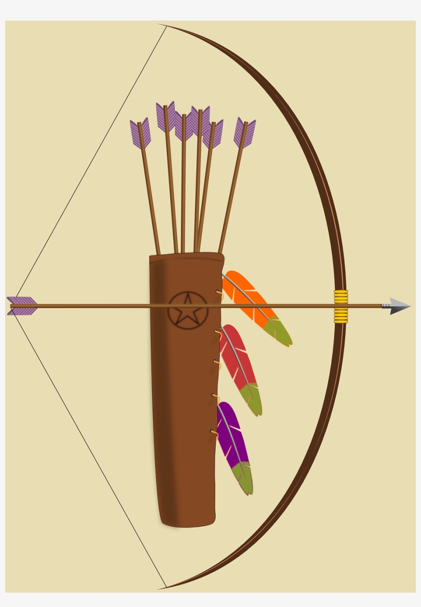 Bow, Arrow And Quiver Clipart, Vector Clip Art Online, - Bow And Arrow And Quiver, transparent png