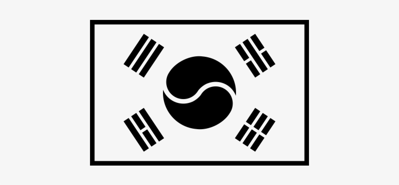 South Korea Flag Rubber Stamp - South Korea Flag Black And White, transparent png